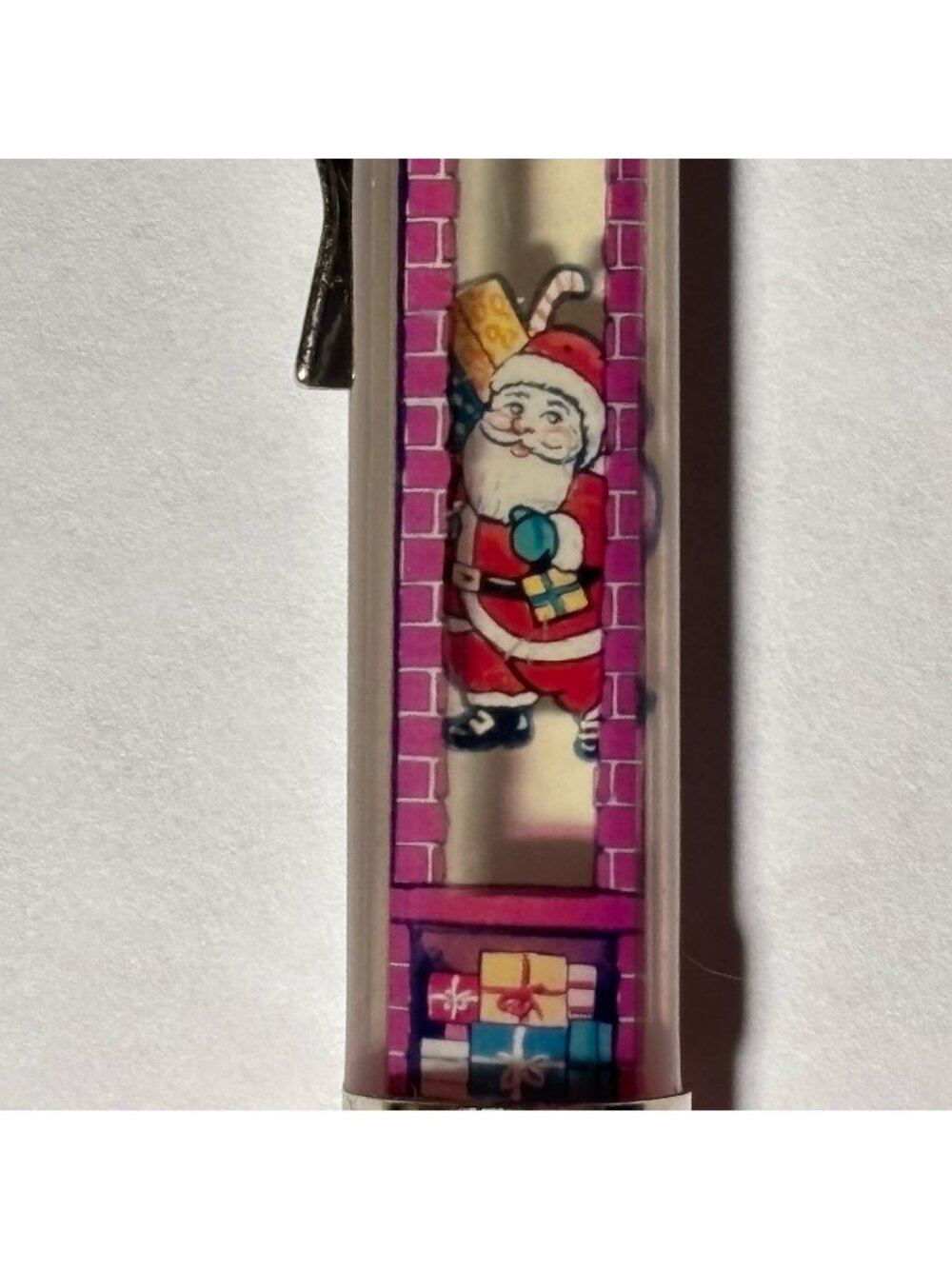 Twas the Night Before Christmas Floaty Pen Santa Slides Down Chimney with Toys